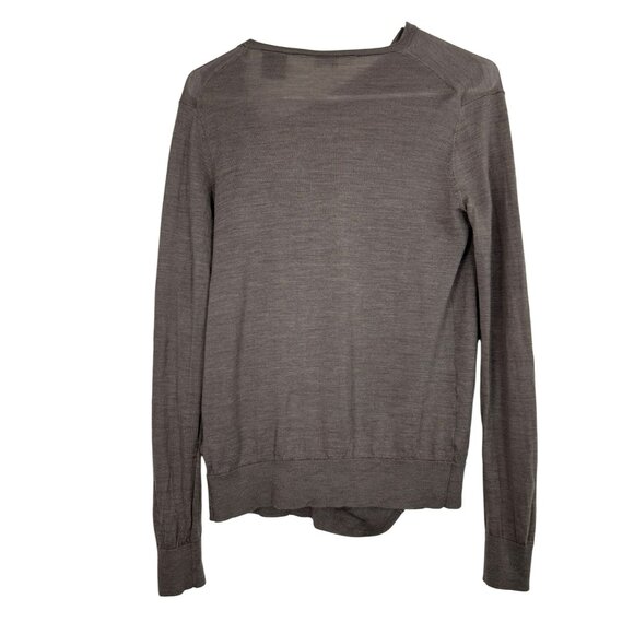 North South Merino Extra Fine 100% Wool Womens XS Taupe Button-Up Sweater - Picture 2 of 11